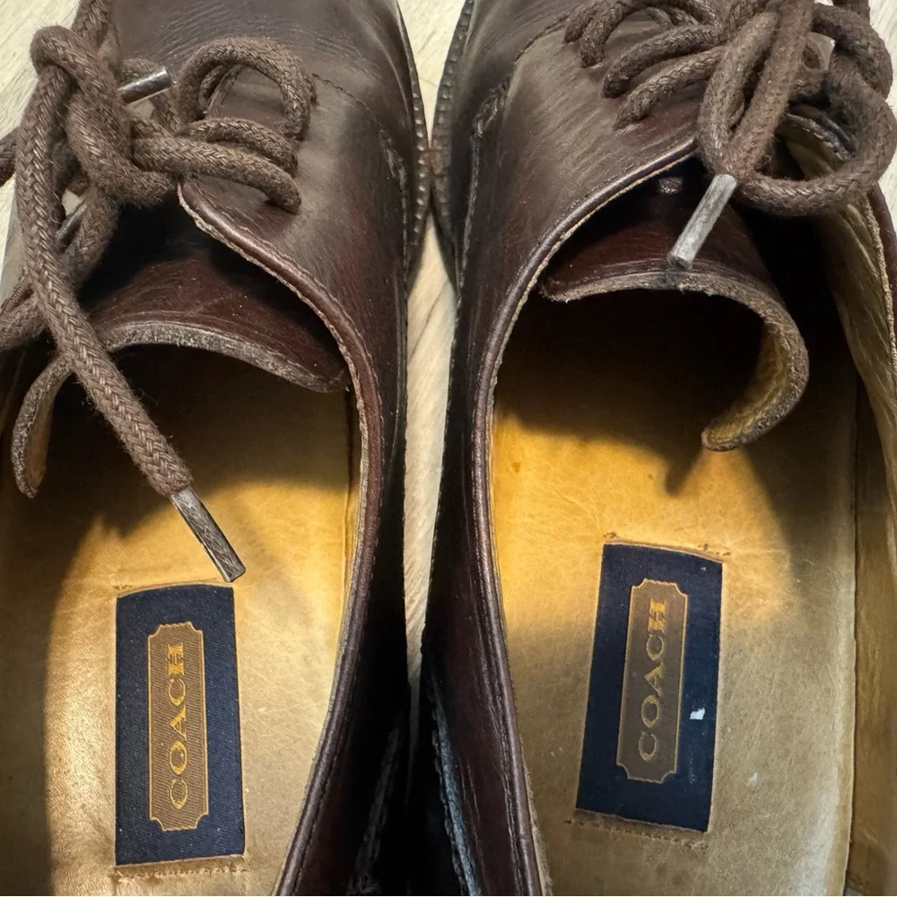 🔥Coach Dark Brown Leather Men's Oxfords Sz 13 D in EXCELLENT CONDITION 🔥